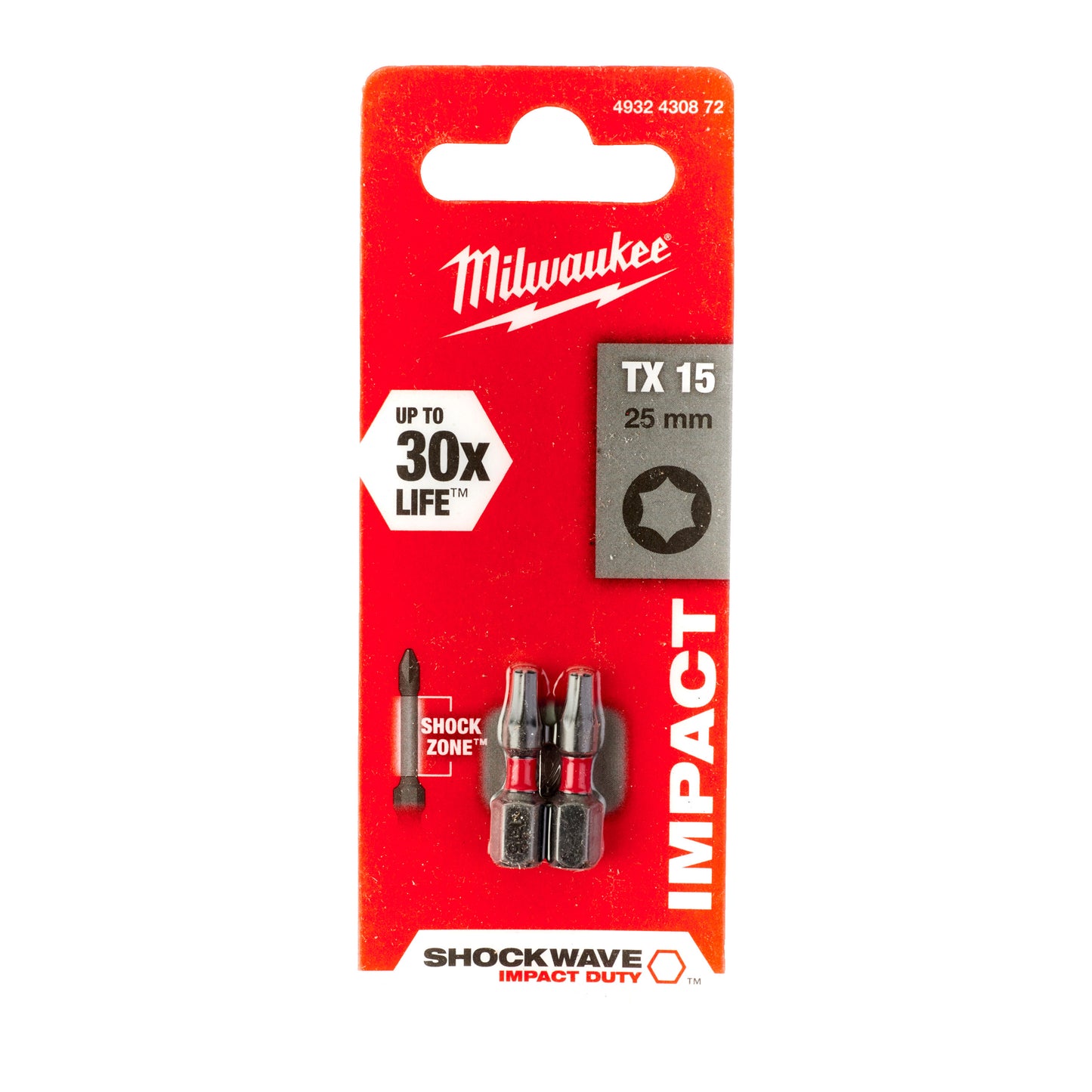 Milwaukee SHOCKWAVE™ IMPACT DUTY TX15 x 25 mm Schraubbits - 2 Stück - gartengeraete.jetzt  - 