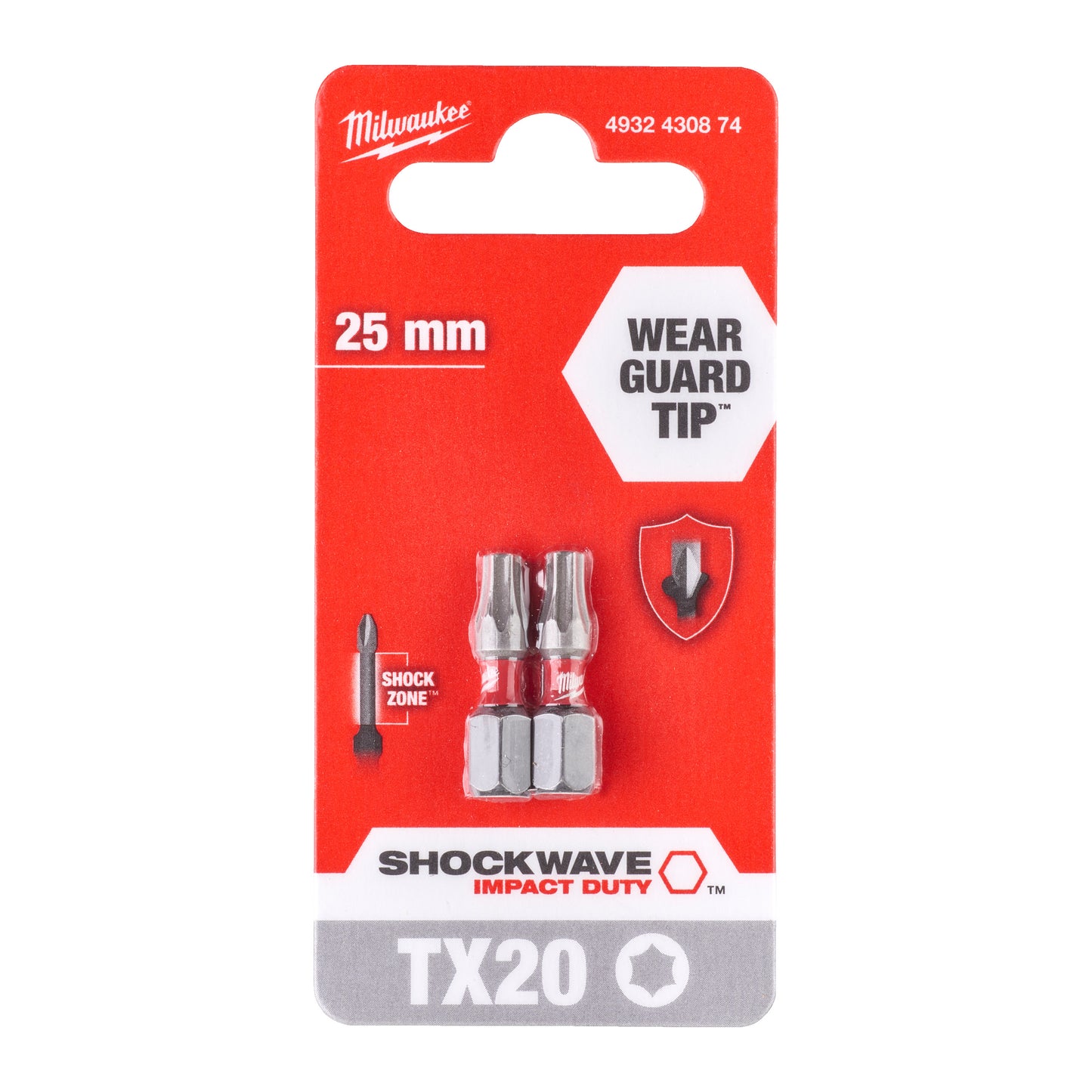 Milwaukee SHOCKWAVE™ IMPACT DUTY Schraubbits Shockwave TX20 x 25 mm - 2 pcs - gartengeraete.jetzt  - 