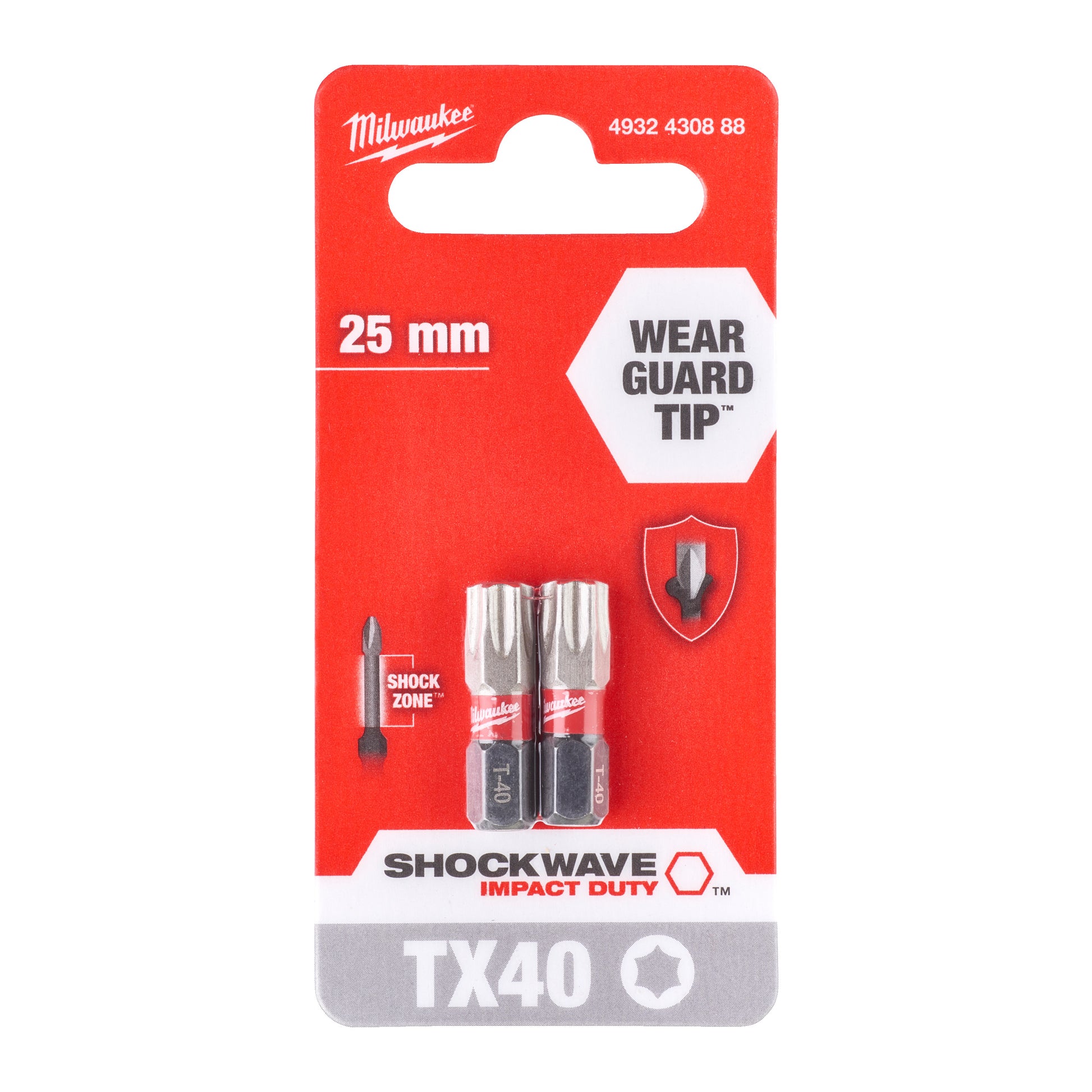 Milwaukee SHOCKWAVE™ IMPACT DUTY Schraubbits Shockwave TX40 x 25 mm - 2 pcs - gartengeraete.jetzt  - 