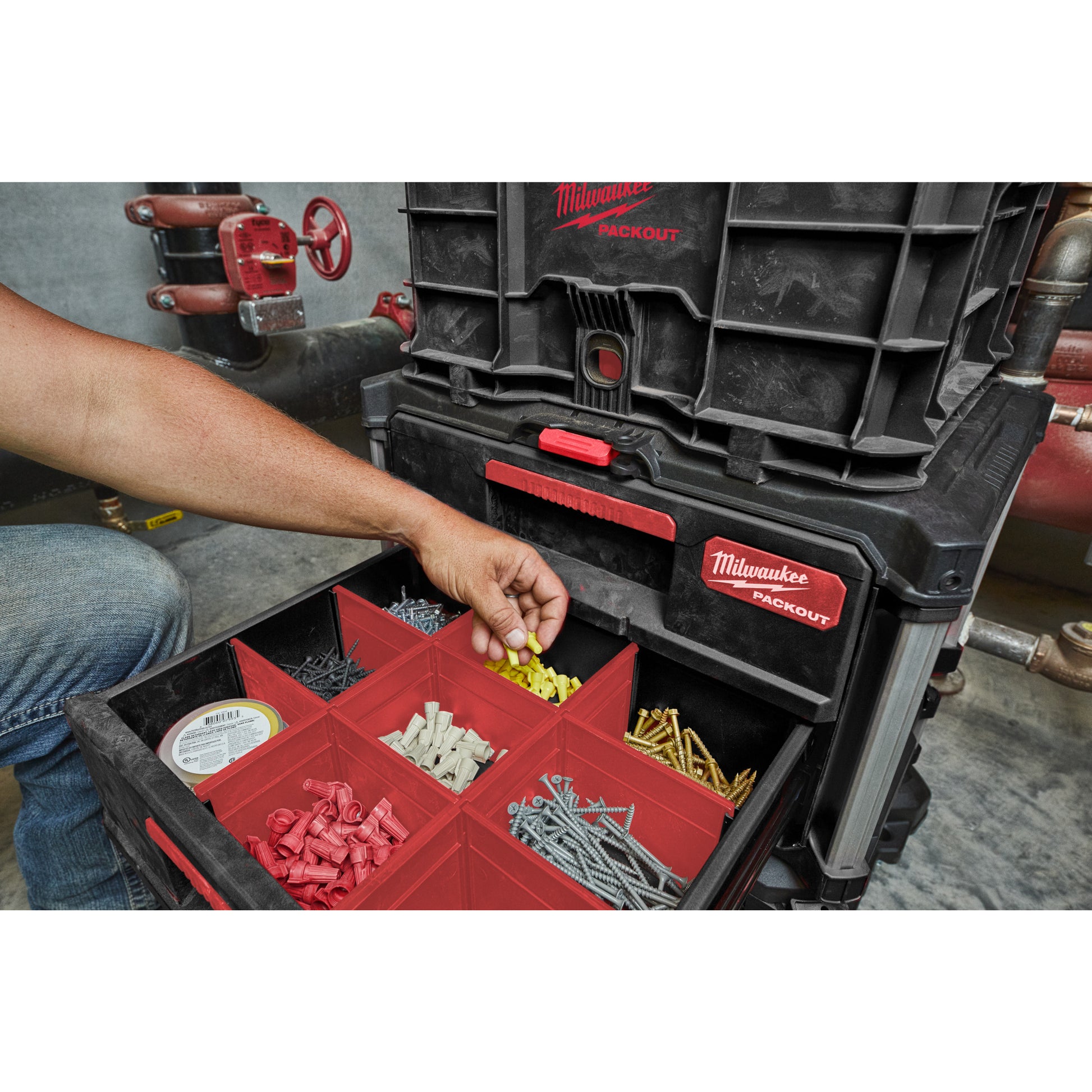 Milwaukee PACKOUT™ Werkzeugkoffer mit drei Schubladen Packout 3 Drawer Tool Box - gartengeraete.jetzt  - 