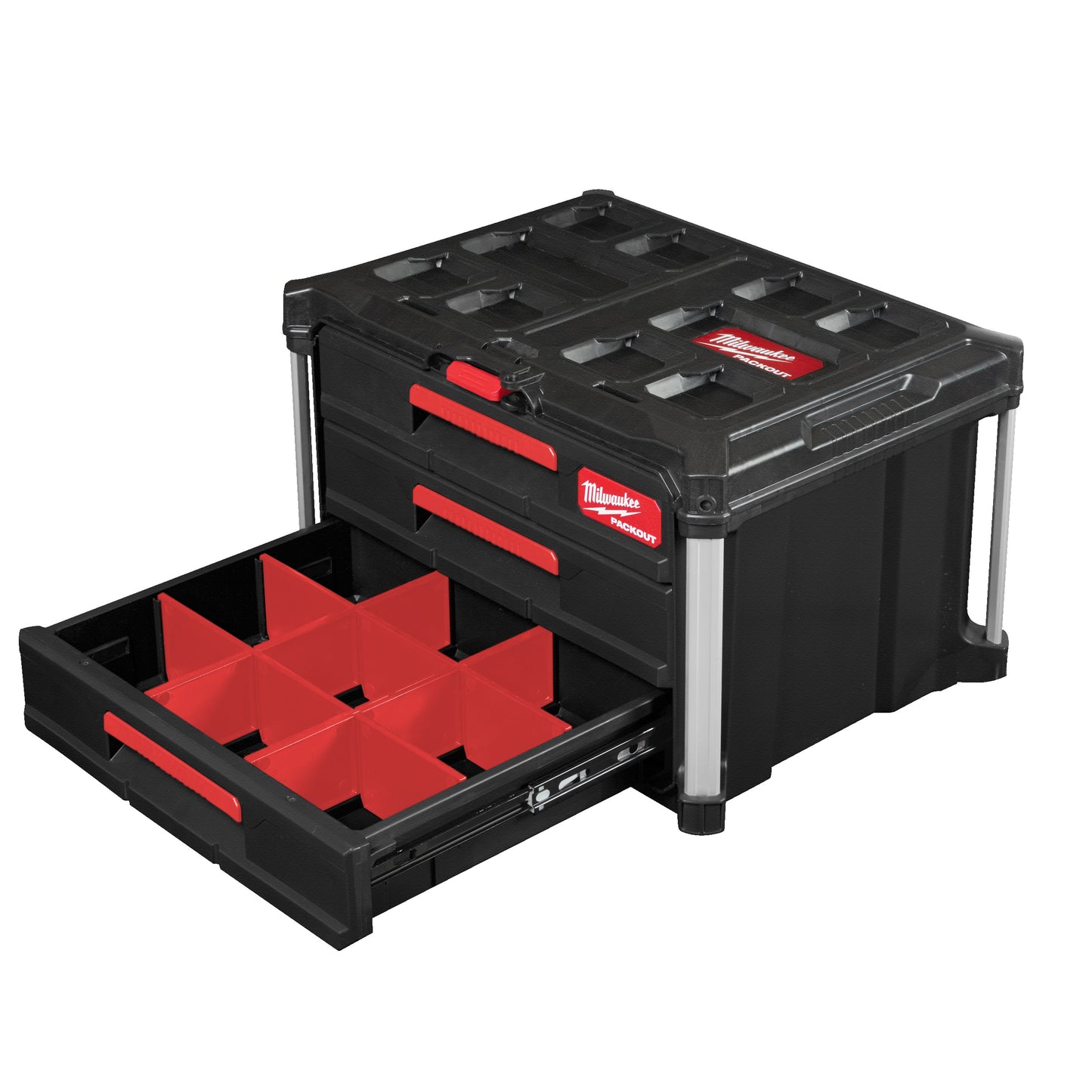 Milwaukee PACKOUT™ Werkzeugkoffer mit drei Schubladen Packout 3 Drawer Tool Box - gartengeraete.jetzt  - 