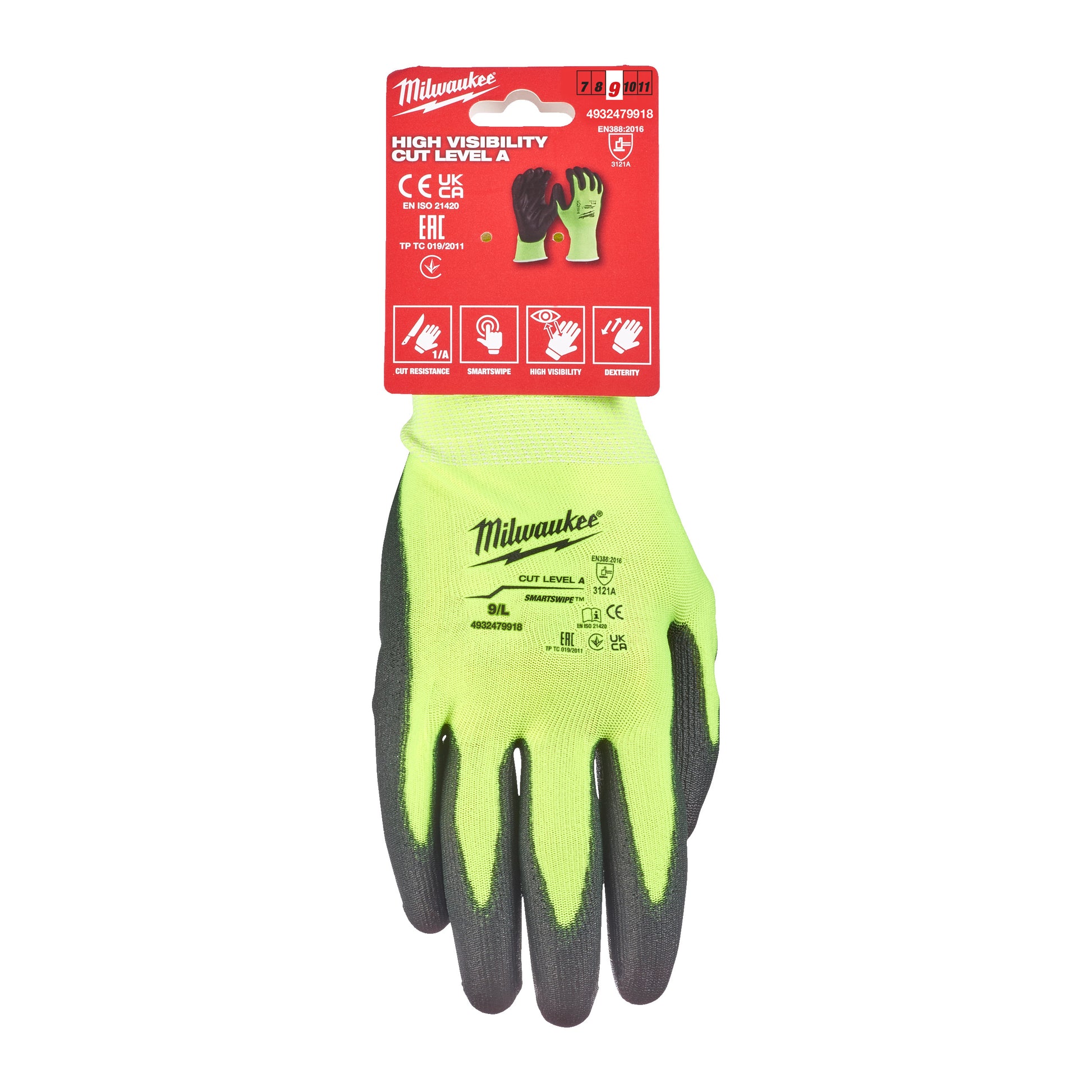 MILWAUKEE® Hi-Vis Cut A Handschuhe 9/L - gartengeraete.jetzt  - 