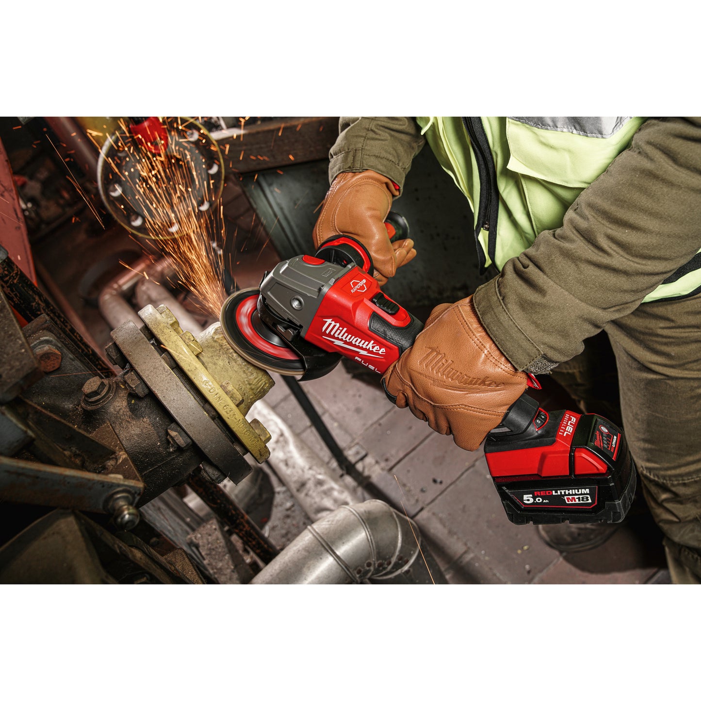 Milwaukee M18 FUEL™ 125 mm Winkelschleifer mit Schiebeschalter, variable Geschwindigkeit und Bremse - gartengeraete.jetzt  - 